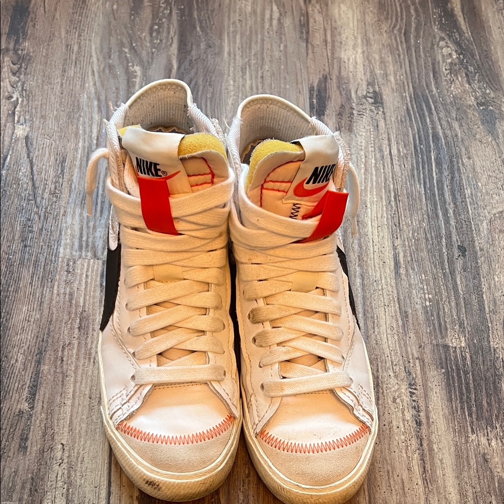 Nike High-Top Sneakers - White, Black, and Red